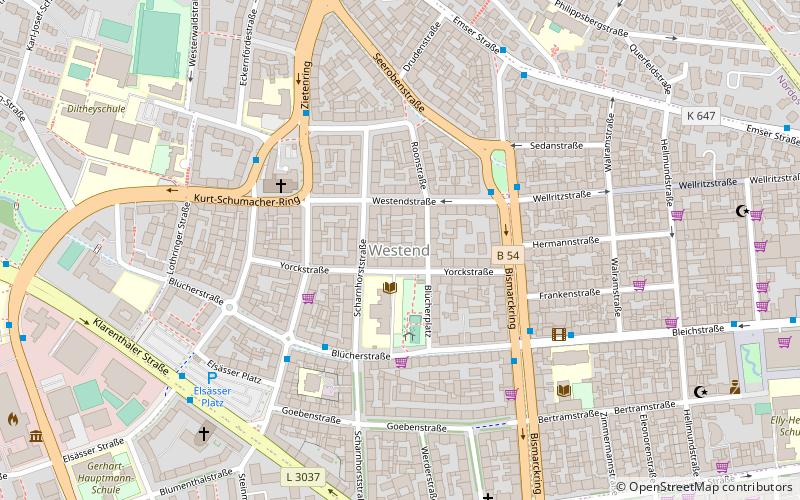 Wiesbaden-Westend location map