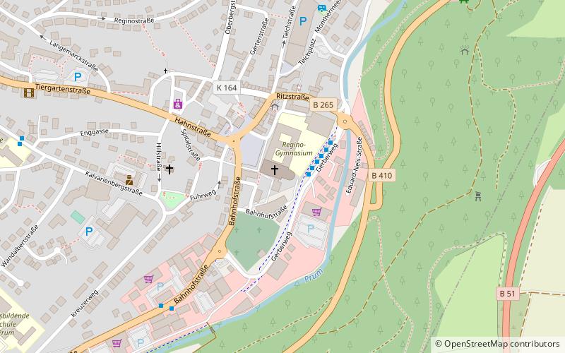Prüm Abbey location map