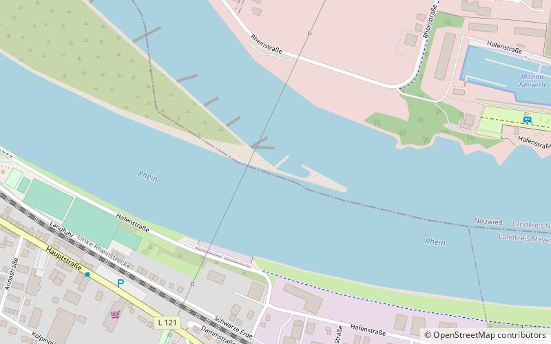 Caesar's Rhine bridges location map