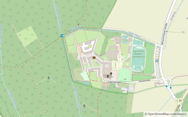 Knechtsteden Abbey location map