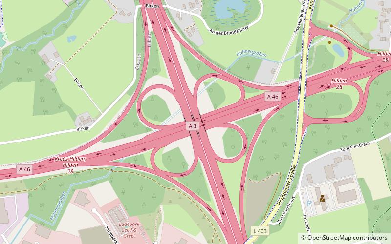 autobahnkreuz hilden location map