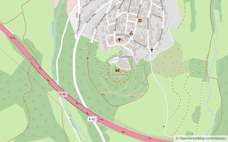 Burg Eversberg location map