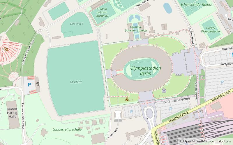 Athletics at the 1936 Summer Olympics location map