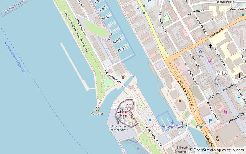 Bremerhaven lighthouse location map