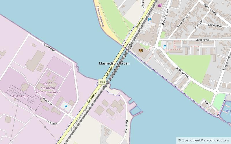 Masnedsund Bridge location map