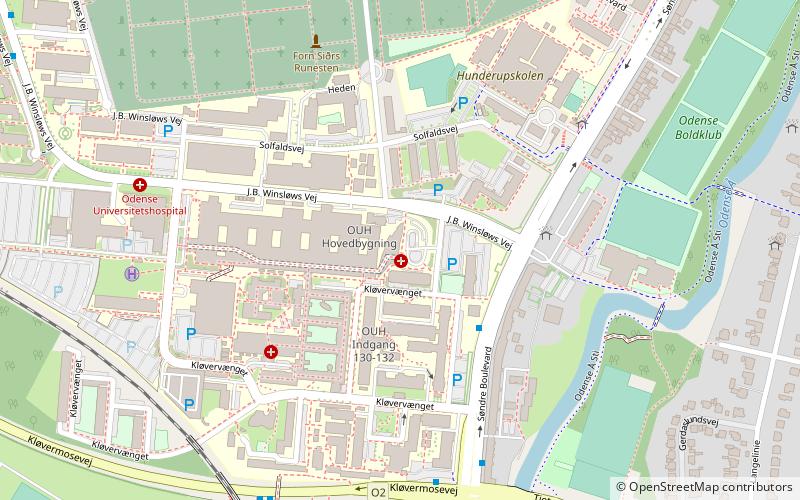 Odense University Hospital location map