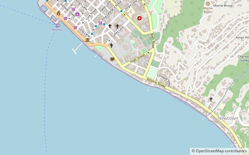 champagne beach roseau location map