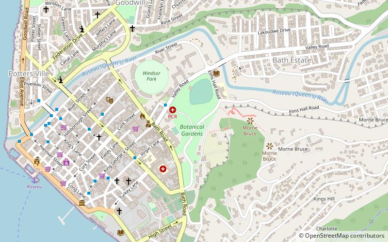 Jardín botánico de Dominica location map