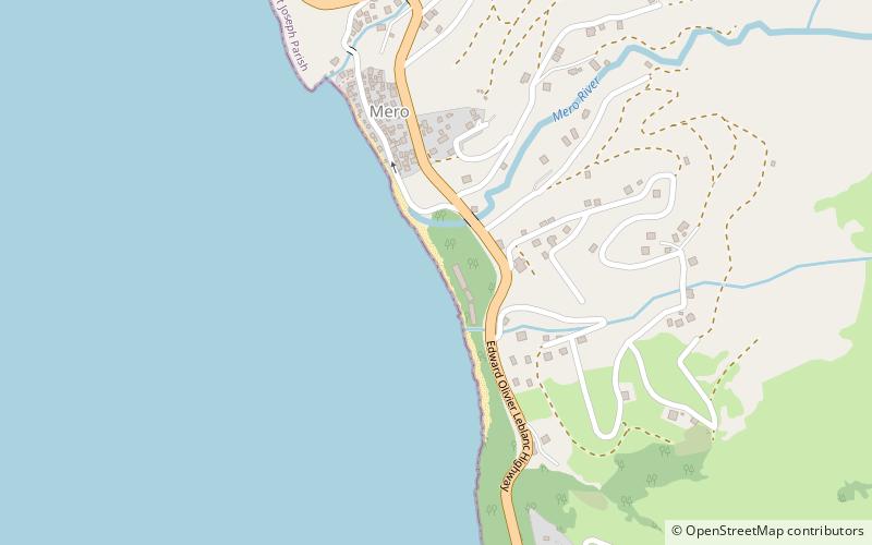 mero black sand beach roseau location map