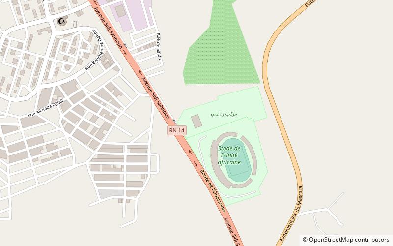 the african unity stadium location map