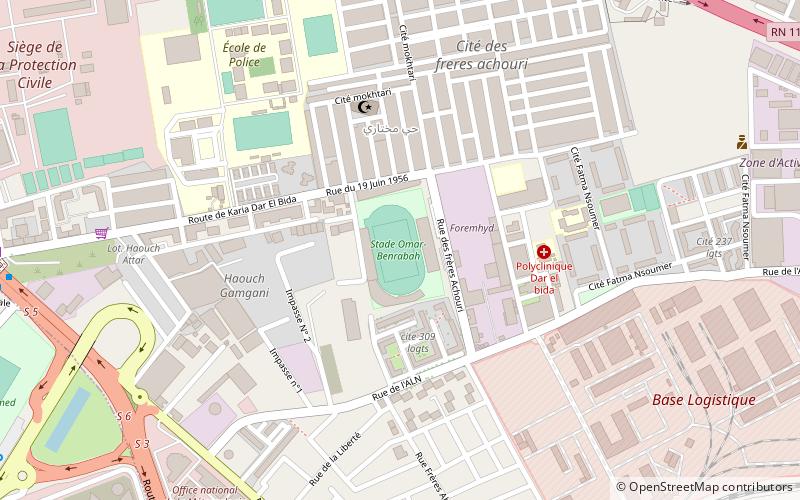 stade omar benrabah alger location map