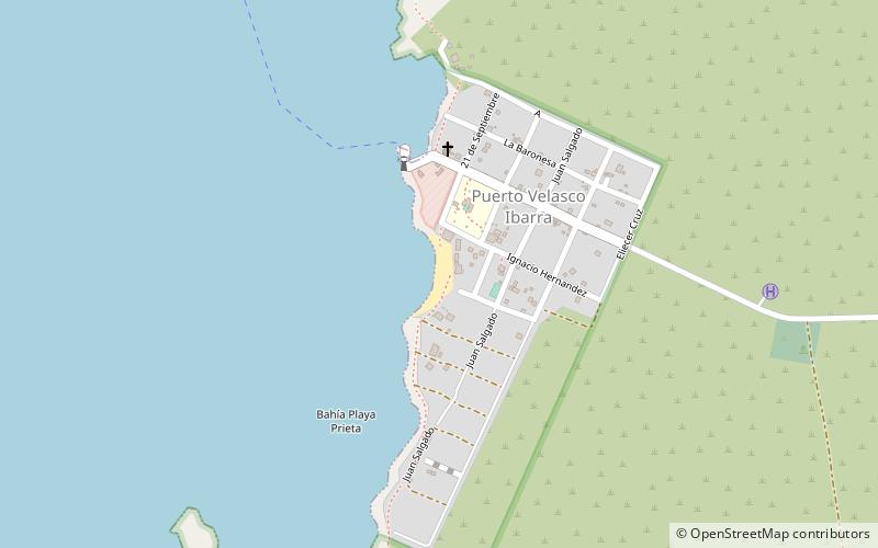 playa negra floreana location map