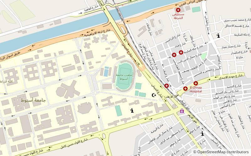 asiut university stadium assiut location map