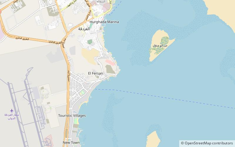 sheraton beach hurghada location map