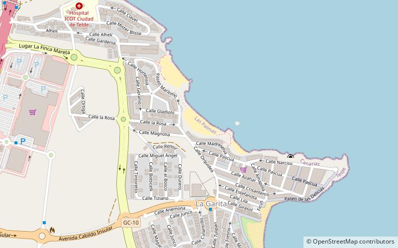 san borondon beach telde location map