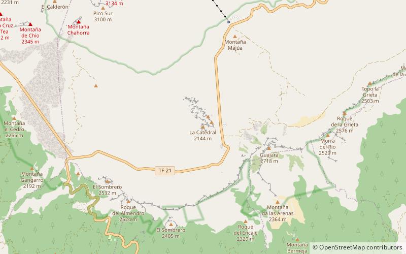 la catedral teide national park location map