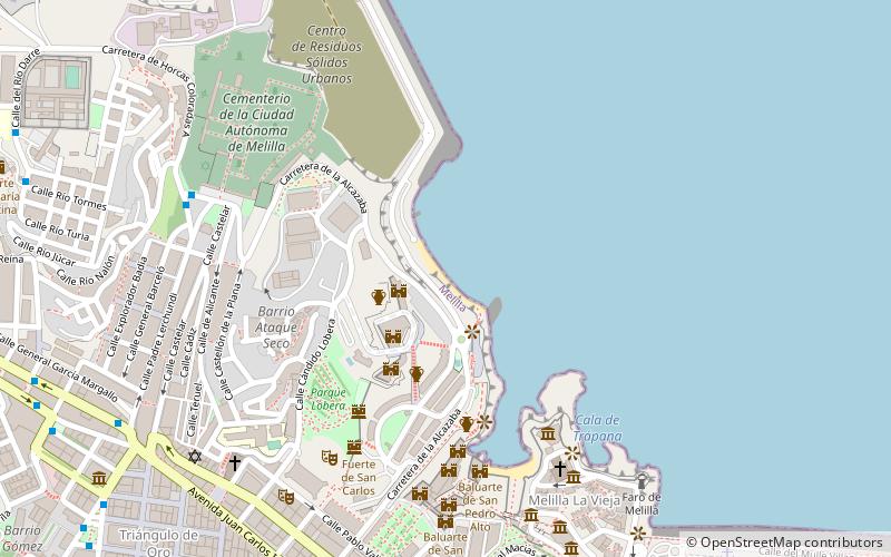 playa los militares melilla location map