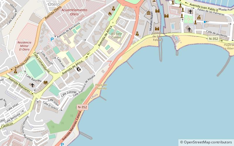 playa del chorrillo ceuta location map
