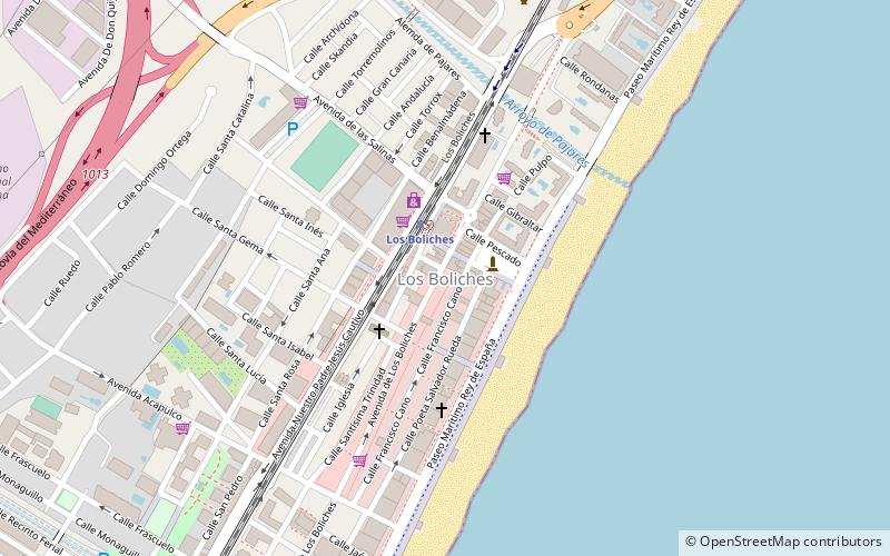 Los Boliches Beach location map