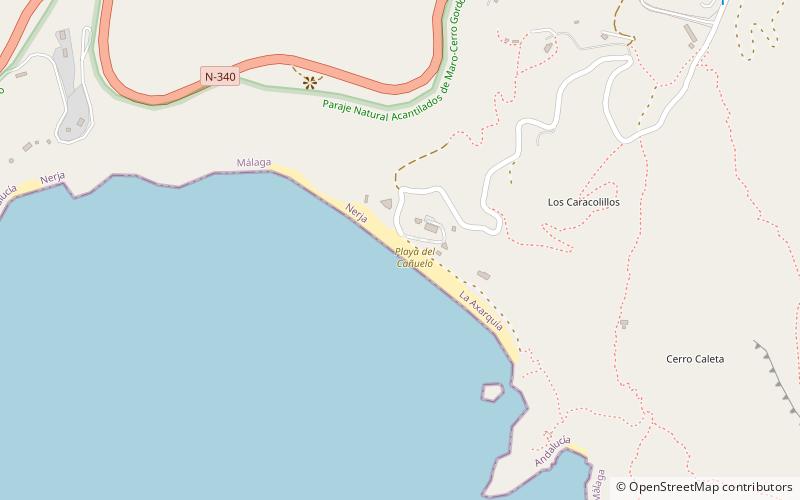 playa del canuelo nerja location map