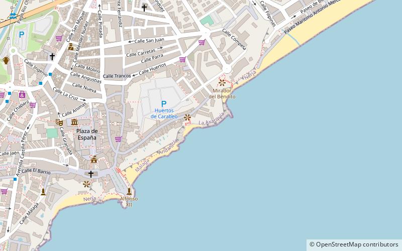 carabeo beach nerja location map