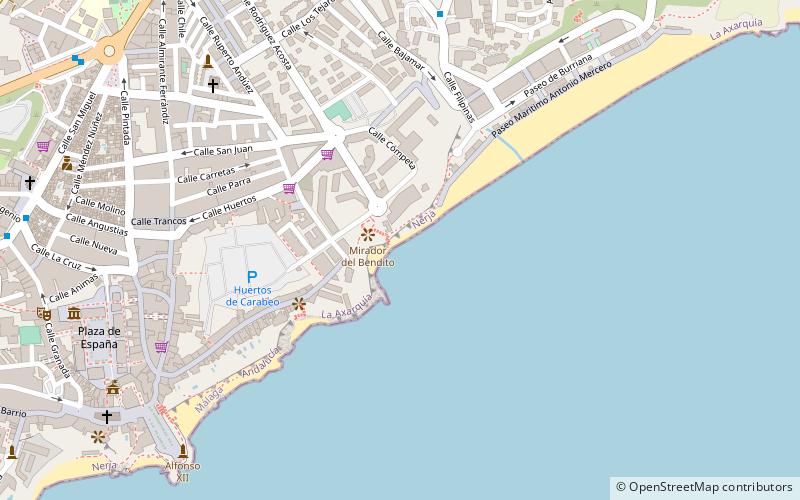carabeillo beach nerja location map