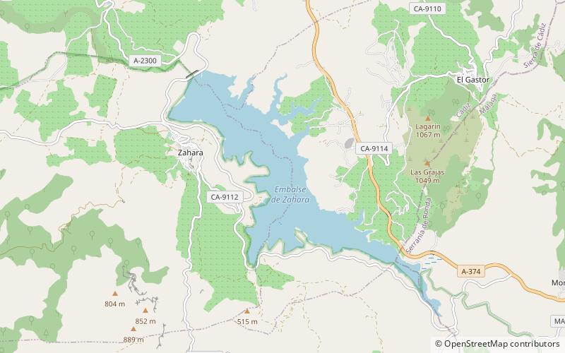 Zahara-El Gastor Reservoir location map