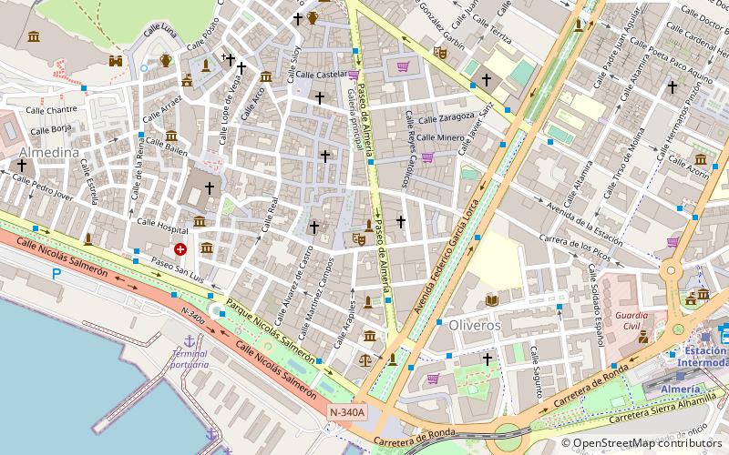Almeria Walk of Fame location map