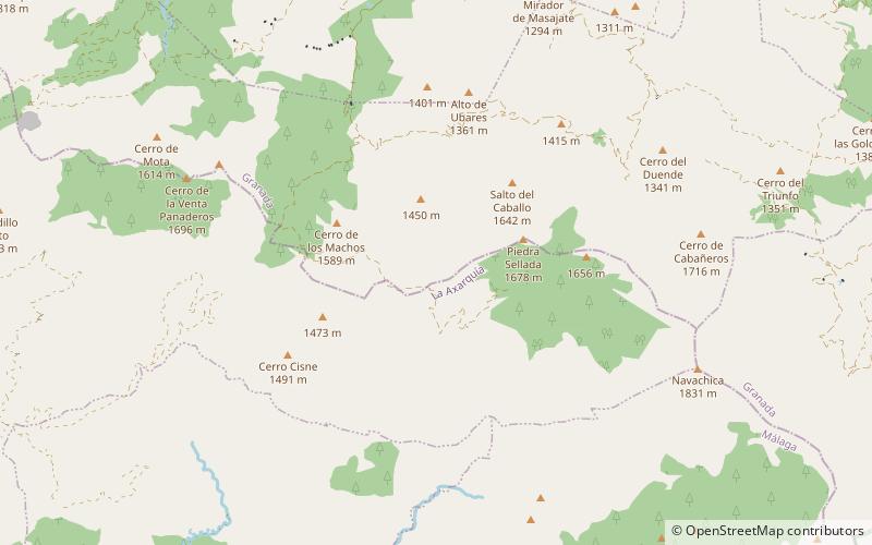 la cadena sierras of tejeda location map