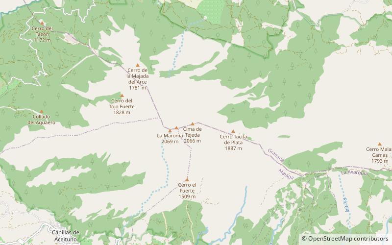 Sierra de Tejeda location map