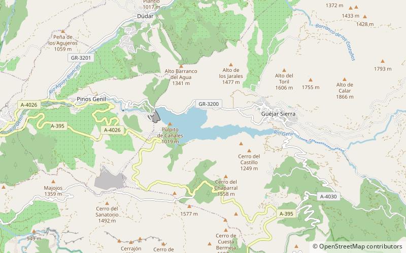 Canales Reservoir location map