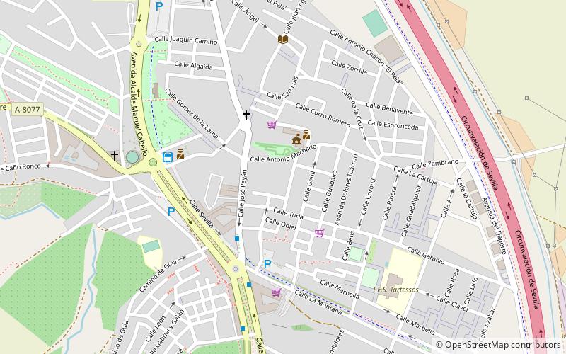 camas seville location map