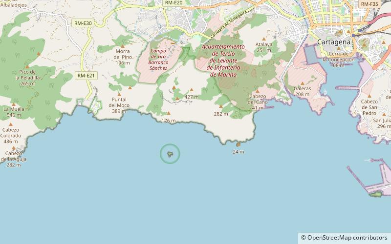 playa de fatares cartagena location map