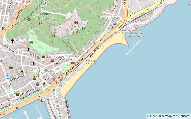 Playa del Postiguet location map