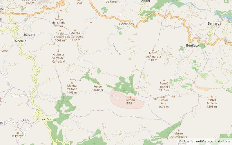 Sierra de Aitana location map