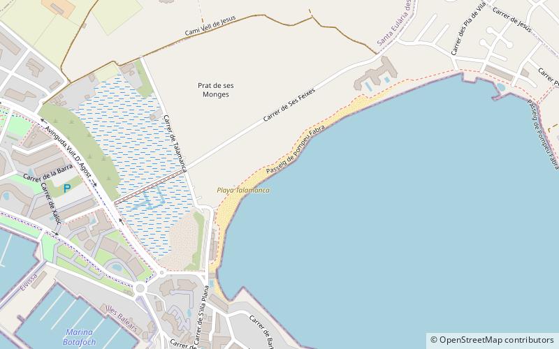 playa talamanca ibiza location map