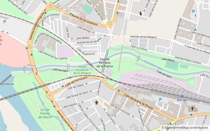 Albarregas Roman bridge location map