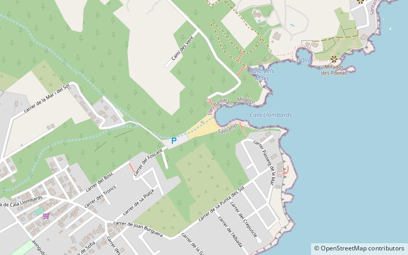 Cala Llombards location map