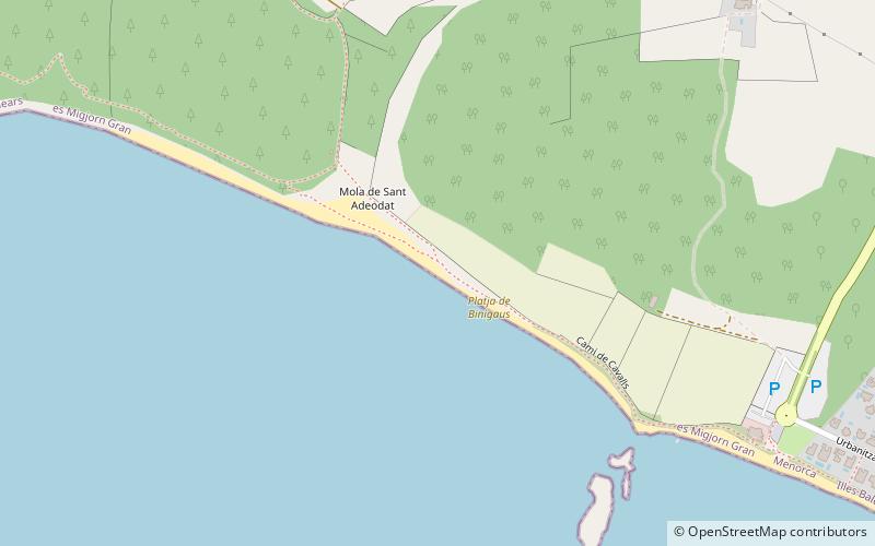 platja de binigaus menorca location map