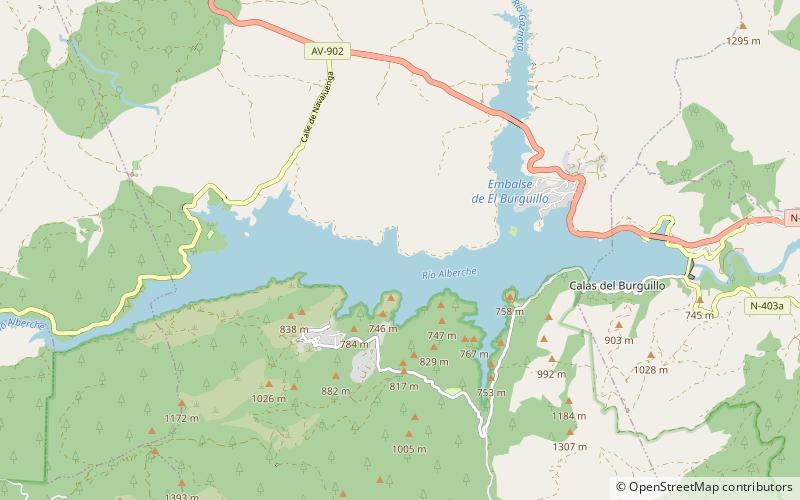 El Burguillo Reservoir location map