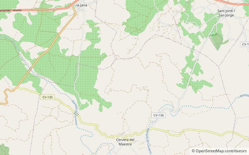 Cervera Mountains location map