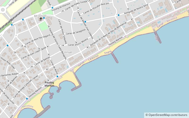 platja de la riera xica sitges location map