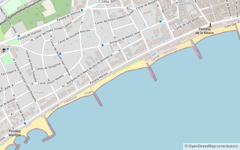 platja de lestanyol sitges location map