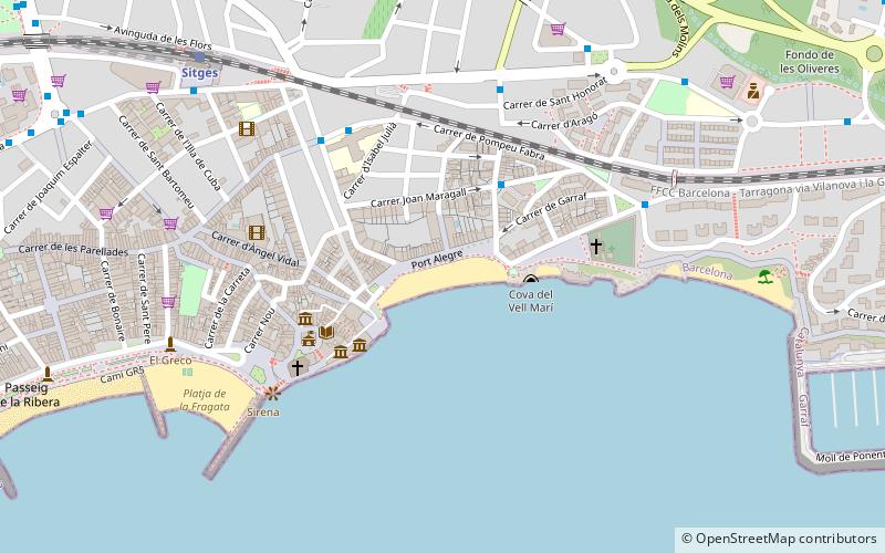 platja de sant sebastia sitges location map