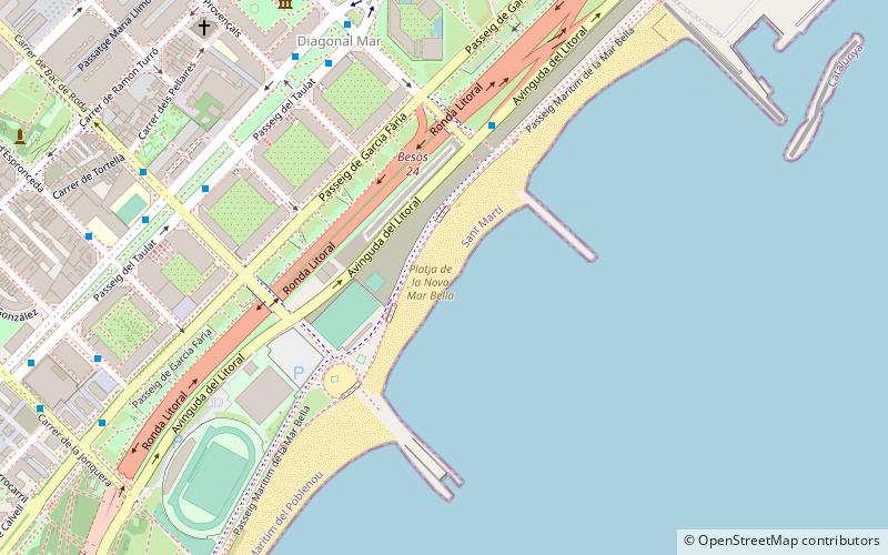 nova mar bella barcelona location map