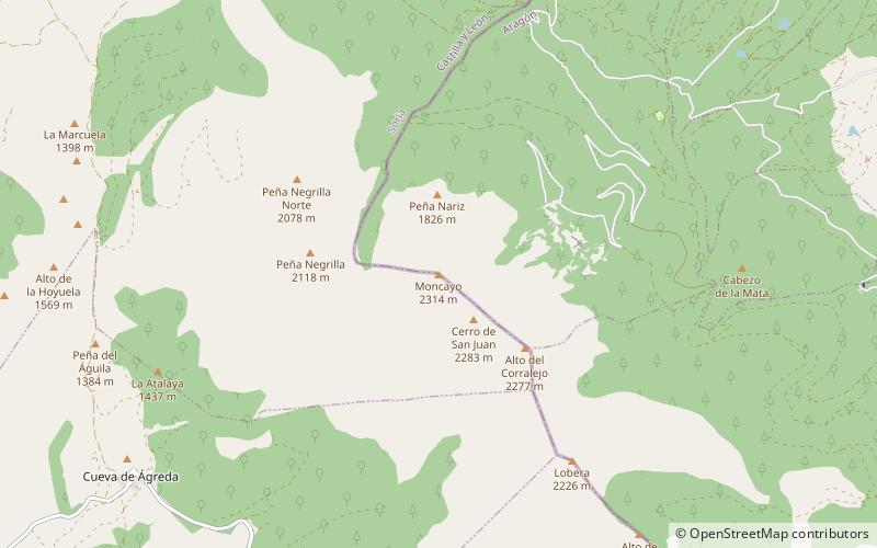 Sierra del Moncayo location map