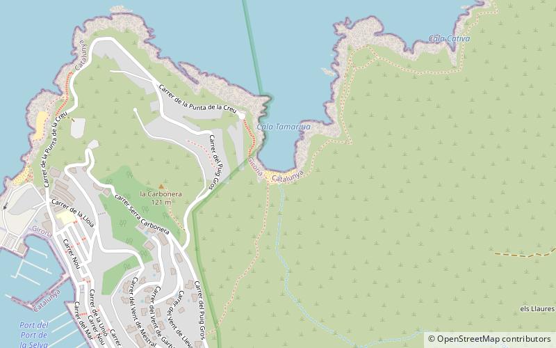cala tamariua llanca location map