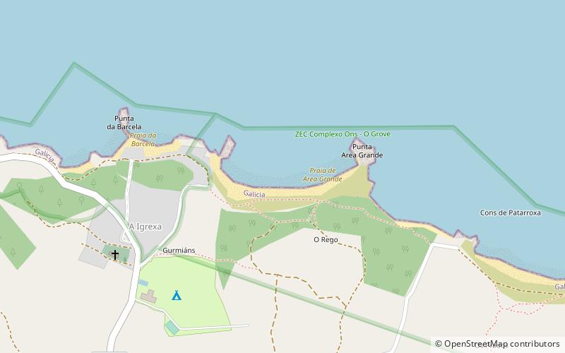 praia de area grande o grove location map
