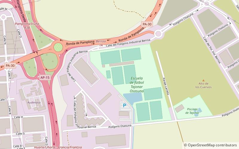 tajonar facilities pamplona location map