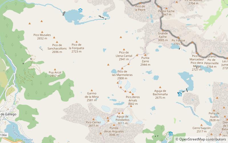 Ibón de Tebarray location map